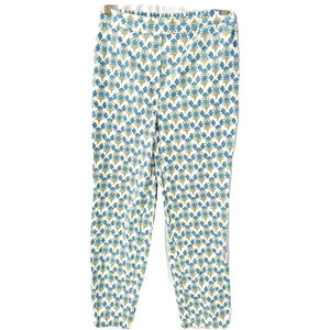 Boden Pants Womens 4-US 8-UK Blue Floral Comfortable Elastic Waist Flat Front
